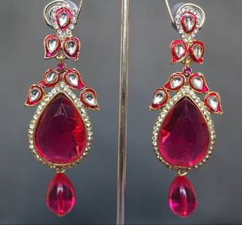 Designer Pink dangling earring 1