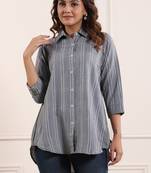 Grey Lining Cotton Women's Shirt