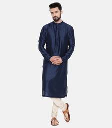 Blue Silk Mukesh Kurta Set