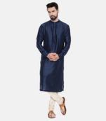 Blue Silk Mukesh Kurta Set