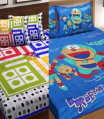 Set of two 100% cotton double bedsheets with 4 pillow covers (90x100 inch)