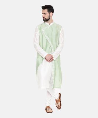 Ivory Pastel Green Emb Kurta Set 2