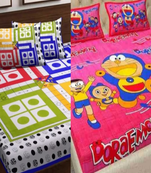 Set of two 100% cotton  double bedsheets with 4 pillow covers (90x100 inch)