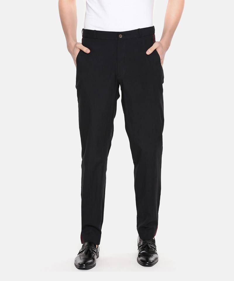 Black Cotton Detail Pant
