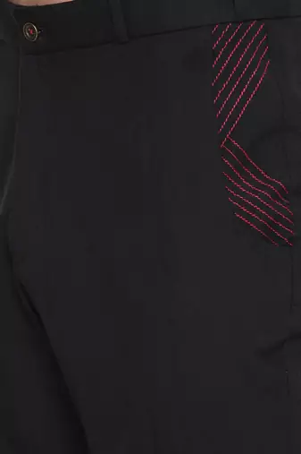 Black Cotton Detail Pant
