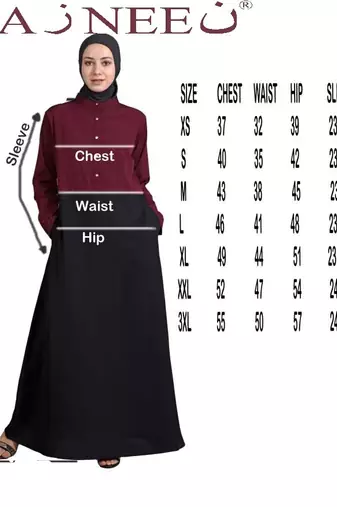Grey Denim Plain Abaya