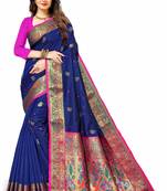 Soft Paithani Silk Blend Saree Wit Rich Golden Zari Wooven Pallu |Party Wear|