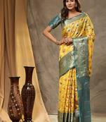Soft Organza Silk Zari Weaving Saree With Meenakari Pallu & Contrast Border