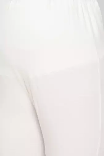 Lyra women white curved belly panel high waist  no elastic overbelly maternity leggings