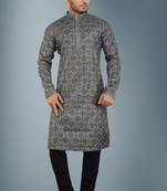 Arruga stylish black grey sequins kurta pajama