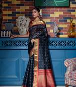 Soft Tusser Silk With All Over Bandhani Style Butti Weaves & Kantha Stich Border