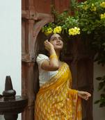 Summer Vacation Collection - Ammiya - Handblock Print Natural Dyed - Mulmul Cotton Saree