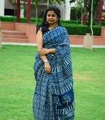 Dreamcatcher|Indigo Collection|Cotton Mulmul Saree