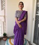 Old School Romance Handblock Print Natural Dyed - Mulmul Cotton Saree