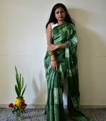 Dhaani- Tie & Dye Shibori Print Natural Dyed - Mulmul Cotton Saree