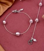 Floral charm anklet