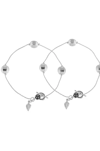 Floral charm anklet