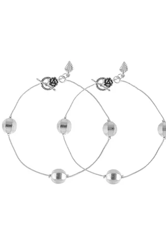 Floral charm anklet