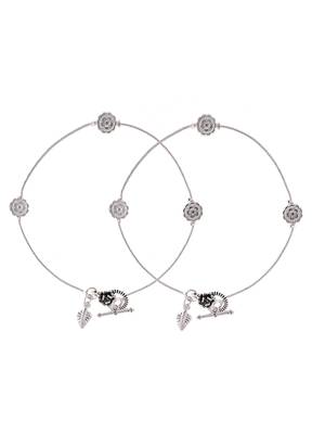 Floral charm anklet 4
