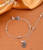 Floral charm anklet