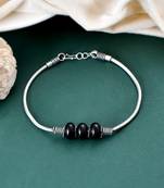 Silver floral beaded chain anklet