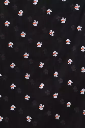 Black Cotton Handwoven Soft Saree With Floral Motifs