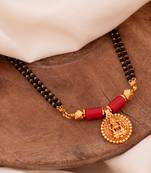 Black beads mangalsutra with vati medium length 24" one gram gold