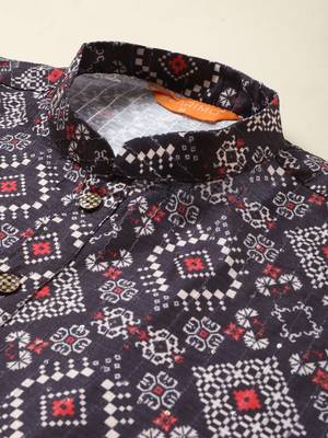 Multicolor digital print with sequins rayon stitched mens kurta 5