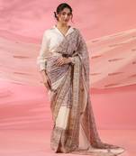 Gulposh Drape Saree Set with Hand-Embroidered Blouse and Belt