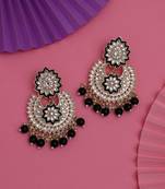 Black color kundan meena earrings