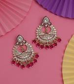Purple color kundan meena earrings