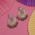 Gray color kundan meena earrings