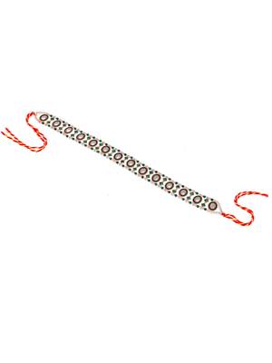 Gold plated green stone studded meenakari matha patti 4
