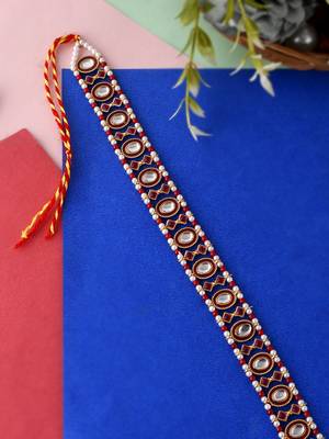 Gold plated red stone studded meenakari matha patti 1