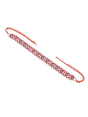 Gold plated red stone studded meenakari matha patti 3