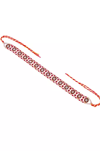 Gold plated red stone studded meenakari matha patti