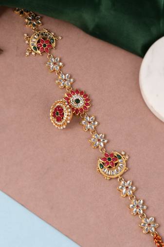 Gold plated kundan ethnic borla matha patti