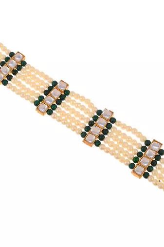 Gold plated ethnic kundan matha patti for women