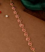 Gold plated ethnic traditional meenakari wedding head chain