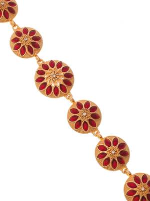 Gold plated ethnic traditional meenakari wedding head chain 3