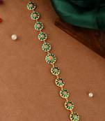 Gold toned ethnic matha patti traditional enamelled head chain