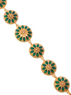 Gold toned ethnic matha patti traditional enamelled head chain 3