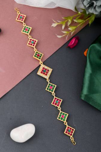 Gold plated traditional wedding head chain