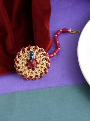 Gold plated peacock handcrafted bold unique ethnic borla 1