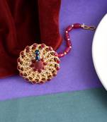 Gold plated peacock handcrafted bold unique ethnic borla