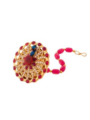 Gold plated peacock handcrafted bold unique ethnic borla 2