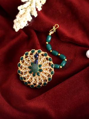 Gold plated peacock handcrafted bold unique ethnic borla 1