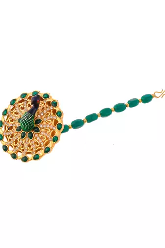 Gold plated peacock handcrafted bold unique ethnic borla
