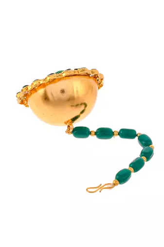 Gold plated peacock handcrafted bold unique ethnic borla