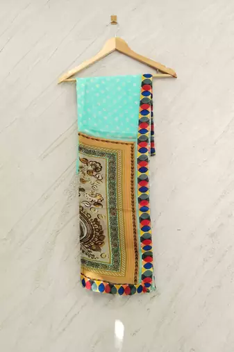 DesiButik Printed Organza Dupatta 36*102 inches